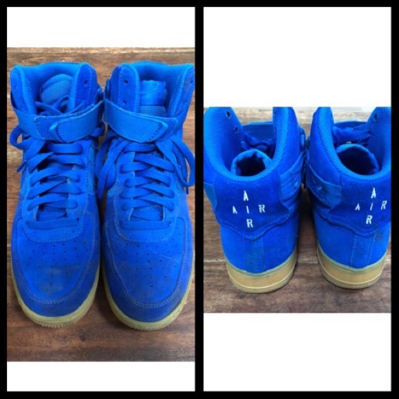 nike air force 1 blue suede gum sole